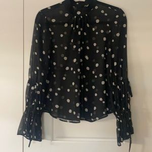 Sheer polka dot blouse